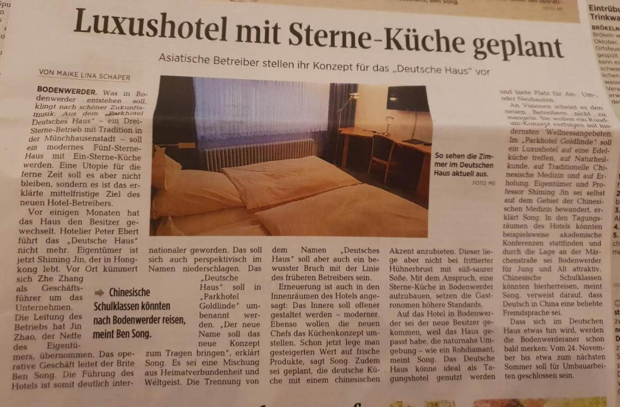 Goldlinde Parkhotel Bodenwerder Buitenkant foto